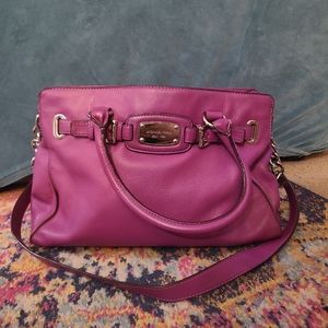 Michael Kors Magenta Leather crossbody large bag